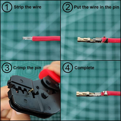55 Sets Servo Plug Male Female Connector Crimp Pin Cable Kit with Crimping Tool for JST SYP Futaba Hitec Spektrum RC