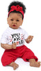 Black Reborn Baby Doll Girl, 20 inch African American Soft Body Doll, Best Gift for Kids Age 3+