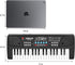 Black 37 Keys Kids Piano Keyboard, Portable Electric Musical Instruments with Microphone for 3-9 Years Old