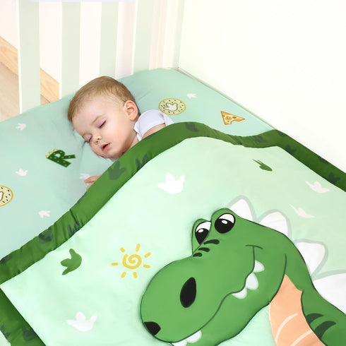Set Boys,4 Set,Standard Cloele Crib Bedding for Piece Dinosaur Baby Bedding Size Toddler Nursery Bedding Includes