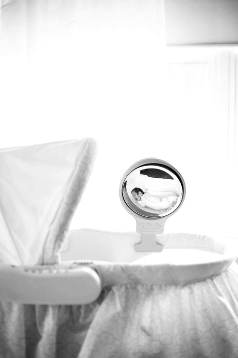 Bassinet Mirror - Clip-on Mirror with Remote Control & LED Light for Baby Monitoring, Bassinet Accessory