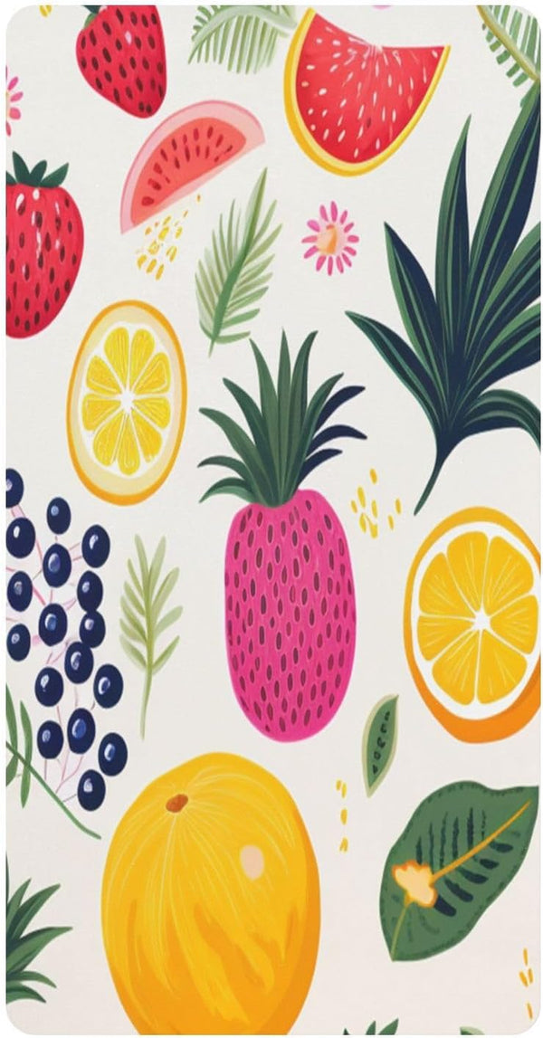 Bseiialft Tropical Fruits Leaves Crib Sheets for Boys Girls Soft and Breathable Cotton