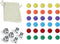 30Pcs Wahoo Board Game Replacement Marbles, 6 Colors, 6 Dices, and 1 Storage Bag for Aggravation Game (14MM)