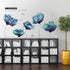 RW-2003 Removable 3D Blue Dream Flower Wall Stickers, DIY Home Wall Decoration Art Decor for Kids Bedroom and Nursery