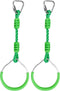 2 Pack Green Ninja Warrior Obstacle Course Accessories Swing Playset Ring for Kids and Adults, Outdoor Gym Training