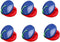 6pcs Wooden Finger Castanets, Blue and Red Castanet Musical Instruments Rhythm Kids
