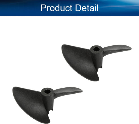 2 3.18mm 35mm 2PCS Heyiarbeit RC Boat Propeller Blades, Hole, Diameter, Plastic, CCW, Black