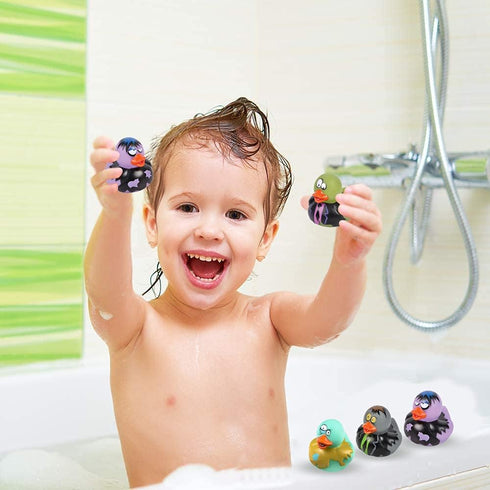 12 ArtCreativity PCS Halloween Rubber Ducks, Zombie Rubber Duckies for Kids, Variety of Designs and Colors, Trick