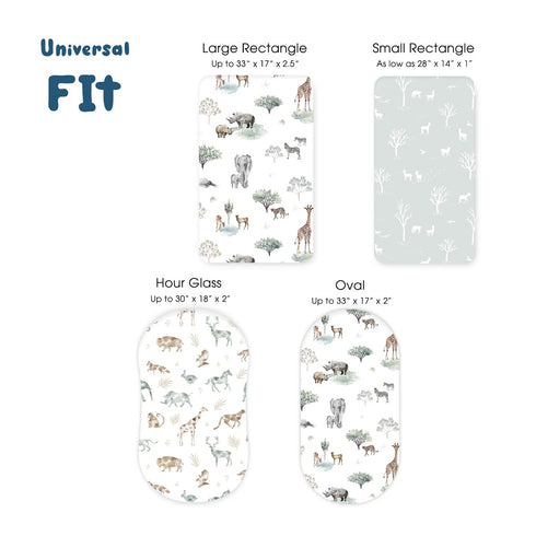 3 Pack, Ultra Soft Fitted Bassinet Sheets Universal Fitted for.Baby Cradle Moses Basket Oval Rectangle Mattress Safe
