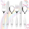 Lehoo Castle 6 Pcs Toddler Utensils Set, Stainless Steel Forks and Spoons for Kids 1-3 Years Old (Unicorn)
