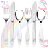 Lehoo Castle 6 Pcs Toddler Utensils Set, Stainless Steel Forks and Spoons for Kids 1-3 Years Old (Unicorn)