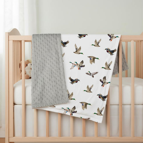 FIGEPO 2 Pack (30"X40") 2) Mallard Duck Baby Blanket for Baby Boys or Girls Soft Breathable Gender Neutral Double Layer