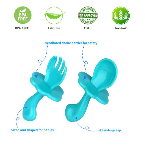 Food Feeder Baby Fruit Feeder Pacifier (3 Pcs) with Silicone Pacifiers, Baby Food Dispensing Spoon, Bottle Brush