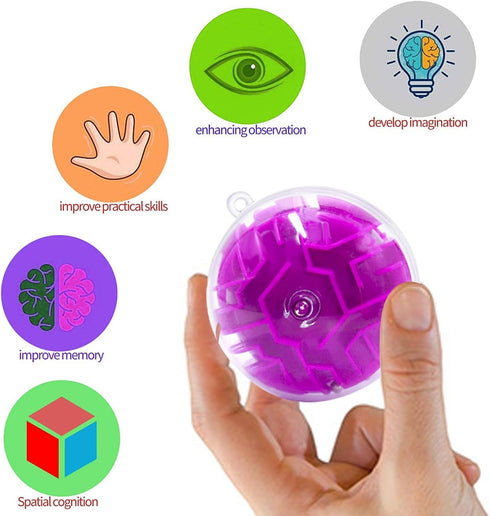 Yomwet 24 Pack 3D 6-10 Puzzle Maze Ball Toys, Mini Puzzle Party Favors for Girls, Fidget Game Toys School Rewards