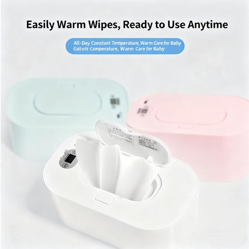 Generic Baby Wipe Warmer,Portable Large Capacity Wipes Warmer Dispenser with LED Display,USB Powered,with Temperature