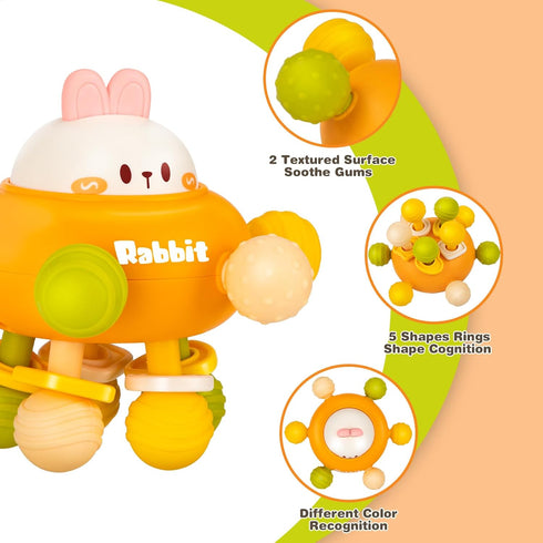Baby Sensory Teething Toys, Montessori Teethers for 0-6 Months, Gifts for Newborns and Infants, Toddler Learning Toys