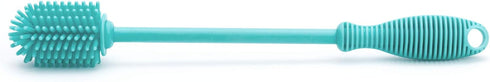 Chicco 9.5” Silicone Bottle Brush - Food-Grade Bristles, Teal, Dishwasher Safe