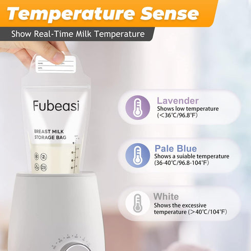 Fubeasi 6 OZ/180ml (60 Count) Breastmilk Storing Bags,Temp-Sensing Discoloration Milk Storing Bags for Breastfeeding