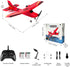 HAWK'S WORK 2 Channel RC Airplane, Ready to Fly 2.4GHz Remote Control Glider for Kids & Beginners (Red)