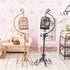 1:12 Dollhouse Birdcage Scale Accessories Miniature Bird Cage Floor Stand Openable Cage Alloy Birdcage Model Mini House