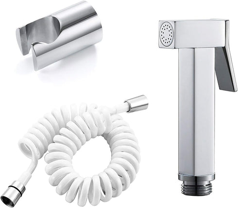 FINLIX Handheld Bidet Sprayer for Toilet, Chrome Portable Cloth Diaper Sprayer Set Brass