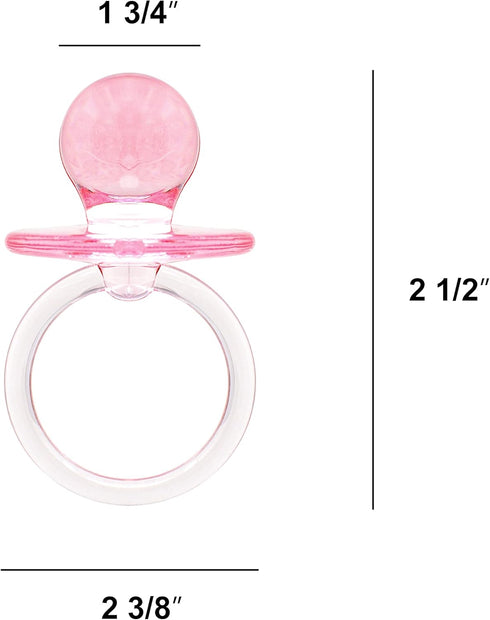 2.5" 48 Count) Baby Pacifier Baby Shower Favors Decoration (Pink