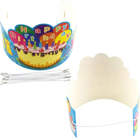 Fancy Land Birthday Crowns for Kids, Family Birthday Party Supplies, Pack of 30