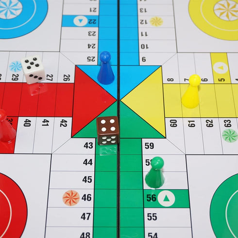Ludo Game Board Set - 9.5” Magnetic Folding Travel Classic Strategy Game for Kids & Adults