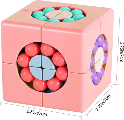YUDANSI Magic Bean Puzzle Toy, Rotating Cube Educational Puzzle for Kids Age 3+, Brain Teaser Gift for Boys Girls
