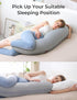 Momcozy Cooling J-Shaped Pregnancy Pillow - Deep Grey, Side Sleeper Support