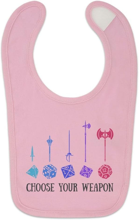 GRAPHICS & MORE Choose Your Weapon Dungeon RPG Dice Baby Bib