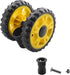 MroMax 1Pc Stroller Wheel Set, 4.13 Inch Swivel Wheel 105mm x 21mm for 19mm Circular Pipes, Black & Yellow Replacement