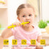 Fu Store Hollow Teether Tube with Safety Shield, 5 Pack Silicone Chew Straw Toy for Babies 3-12 Months BPA Free