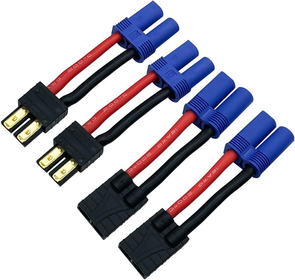 2 Pairs RC LiPo Battery Connector Adapter for Lipo Battery Plug to EC5 Male Female on ESC Charge