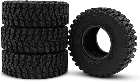 4Pcs 1.0" Tires Soft Rubber Tires for 1/18 TRX4M Defender 1/24 Axial SCX24 Deadbolt Bronco RC Crawler Car (C Style)