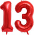 40 Inch Red 13 Number Balloons, Giant 13 or 31 Balloons for Birthday Anniversary Party Decorations