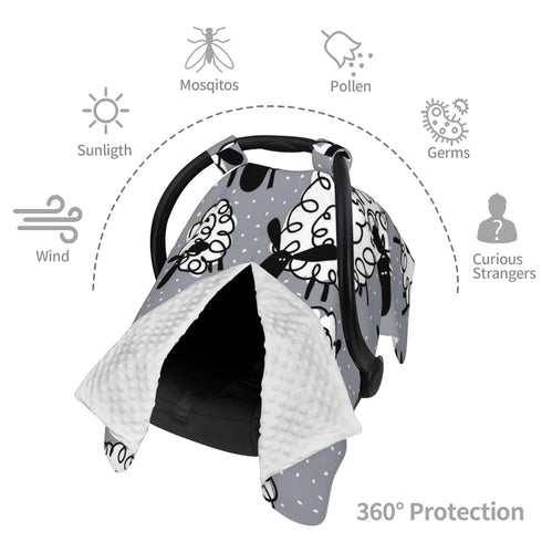Zhbvncp Funny Sheep Baby Car Seat Cover & Breastfeeding Nursing Cover - Breathable Stretch Fabric Multi-Use Nursing