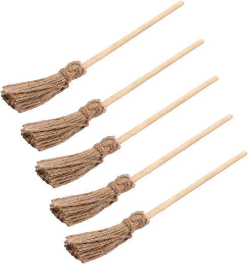 TOYANDONA 5pcs Dollhouse Miniature Broom Mini Broom Dollhouse Furniture Props Micro Landscape Decor