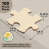 Juvale 100 Blank Wooden Puzzle Pieces for Crafts, DIY Art Projects, Unfinished Freeform Jigsaw Wood Puzzle