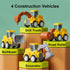 Bulldozer 3 4 5 6 7 D-KINGCHY Construction Vehicle Toys for Toddlers, Press and Go Excavator Drill Truck and Road