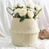 NUOBESTY Natural Round Seagrass Belly Basket with Handles for Storage, Nursery, Laundry, Picnic, and Toy Storage