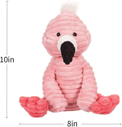 Apricot Lamb Toys Plush Corduroy Flamingo Stuffed Animal, Soft Cuddly 8.5 Inches Perfect for Child