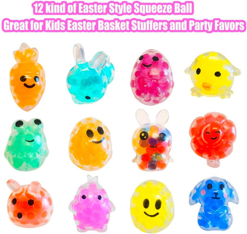 32 Pack Prefilled Easter Eggs with Squishy Toys Inside Bright Colorful Filled Squeeze Toys Great for Easter Basket