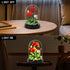 Set 596 HOGOKIDS Flower Bouquet Building with LED Lighting - PCS Red Rose with Cover Botanical Building Blocks Kits