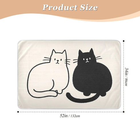 siphylline 52" 34" Cartoon Minimalist Cat Cute Extra Large Resuable Changing Pad Covers Soft Absorbent Potty Training
