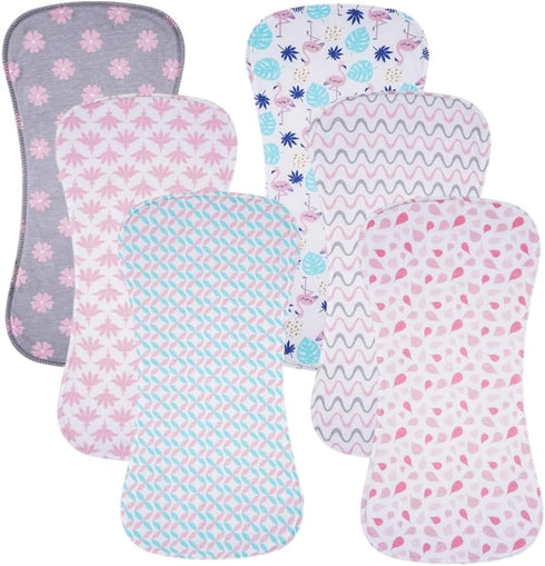 Gelisite 6 Pack Cotton Baby Burp Cloths Extra Absorbent Soft for Baby Boys