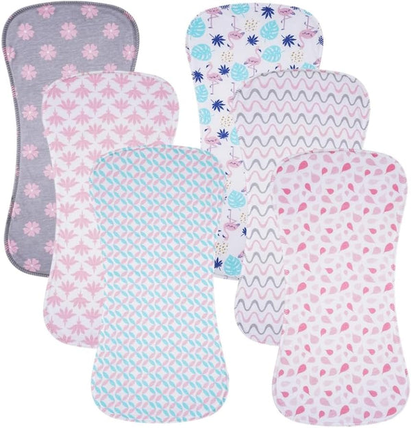 Gelisite 6 Pack Cotton Baby Burp Cloths Extra Absorbent Soft for Baby Boys