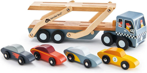 Tender Leaf Toys Car Transporter - Imaginative Play Gift for Children, Encourages Social Development
