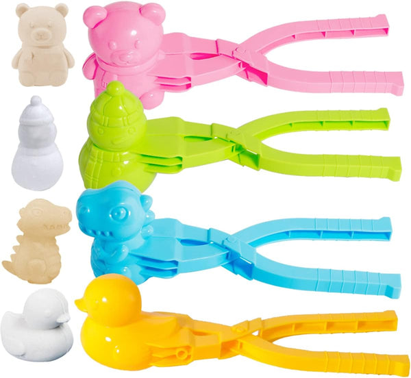 Gawertoy 4 PCS/Set Snowball Maker Clips, Assorted Snow Ball Maker Clips Clamps Outdoor