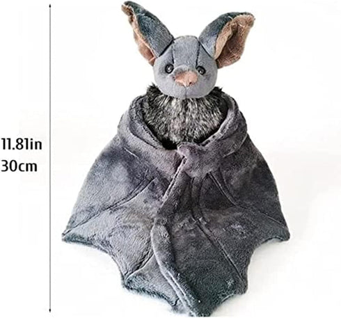 12" Enivtfz Large Bat Plush Toys, Creepy Goth Bat Stuffed Animal Lifelike Bats Plushie Doll Gothic Bat Soft Hugging